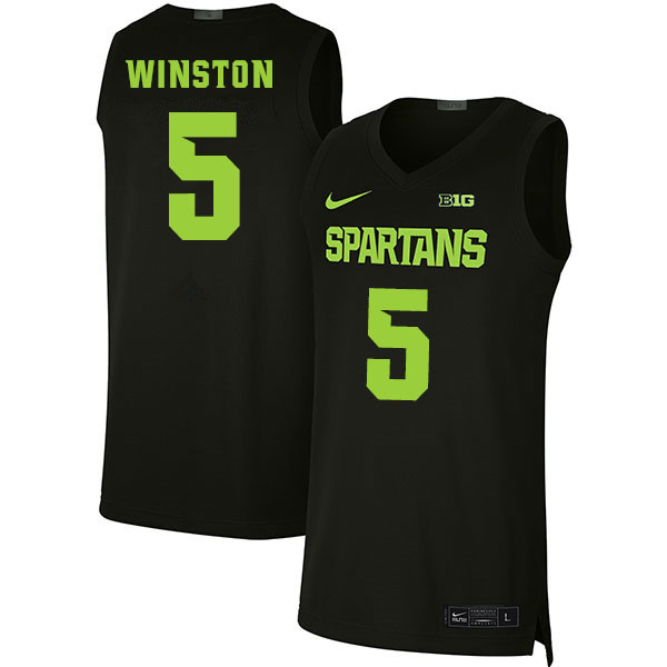 Men Michigan State Spartans #5 Cassius Winston NCAA Nike Authentic Black College Stitched Basketball Jersey SD41M65QS